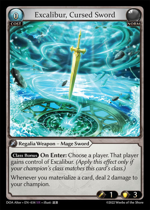 DOA Alter 034 Excalibur, Cursed Sword (SR)